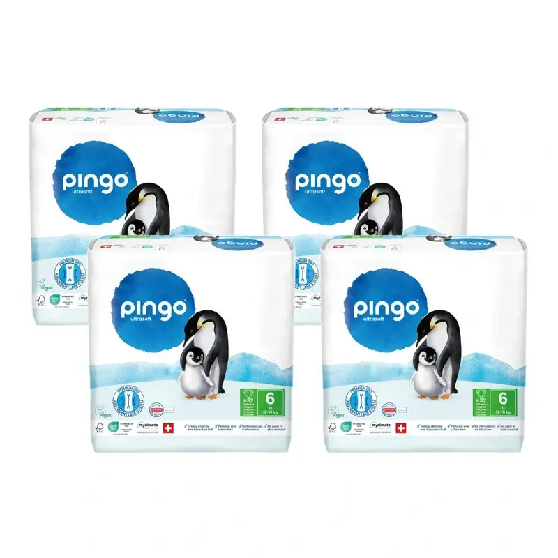 Pingo Pañales Ecológicos Talla 6 (13-18 Kg), 4X32 Unidades