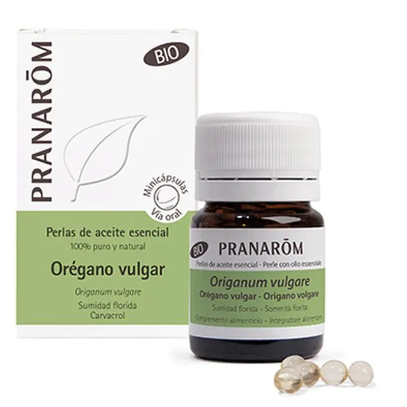 Pranarom Aceite Esencial Perlas Òregano, 60 minicápsulas