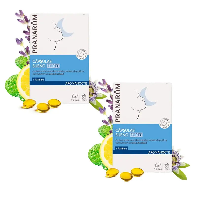 Pranarôm Aromanoctis Forte Sueño, 2X30 Cápsulas