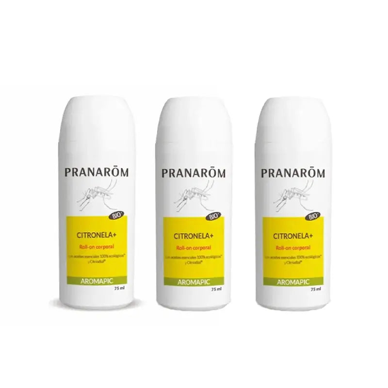Pranarôm Roll-On Citronela+ Leche Corporal Bio, 3X75 Ml