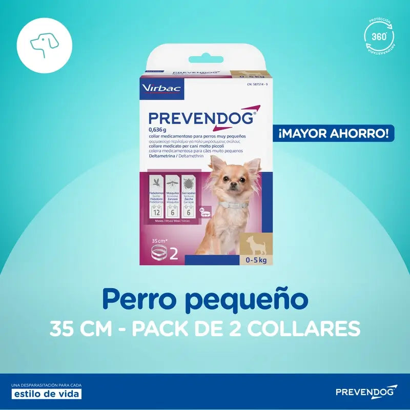 Virbac Prevendog Collar Antiparasitario 35 cm 2 unidades