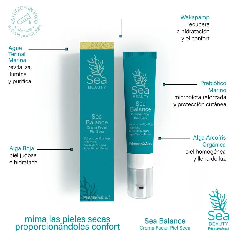Prisma Natural Sea Balance Crema Facial Piel Seca, 50 ml