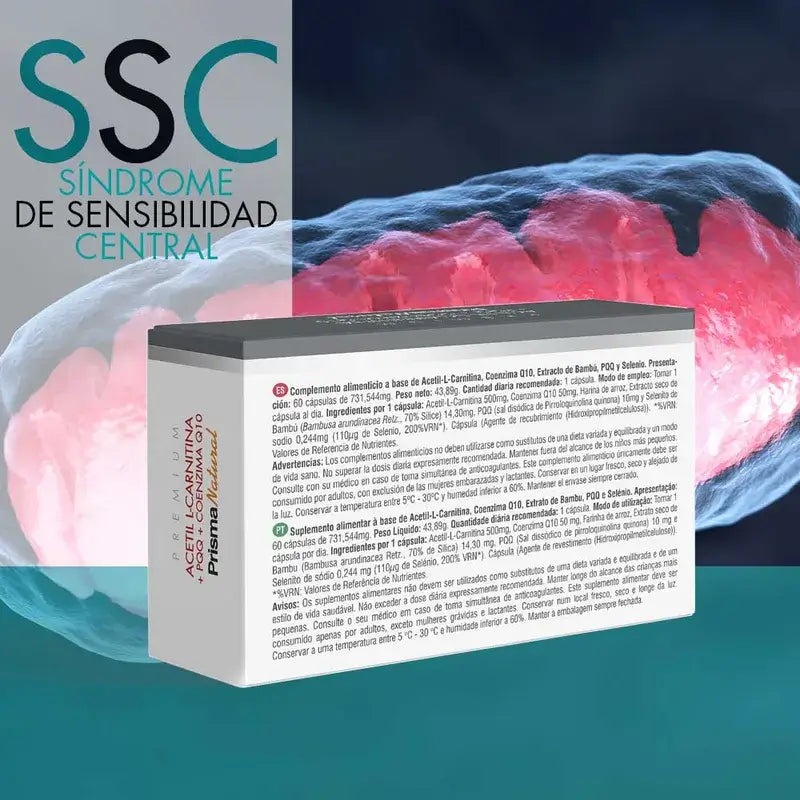 Prisma Premium Acetil L-Carnitina+Pqq+Coenzima Q10, 60 cápsulas