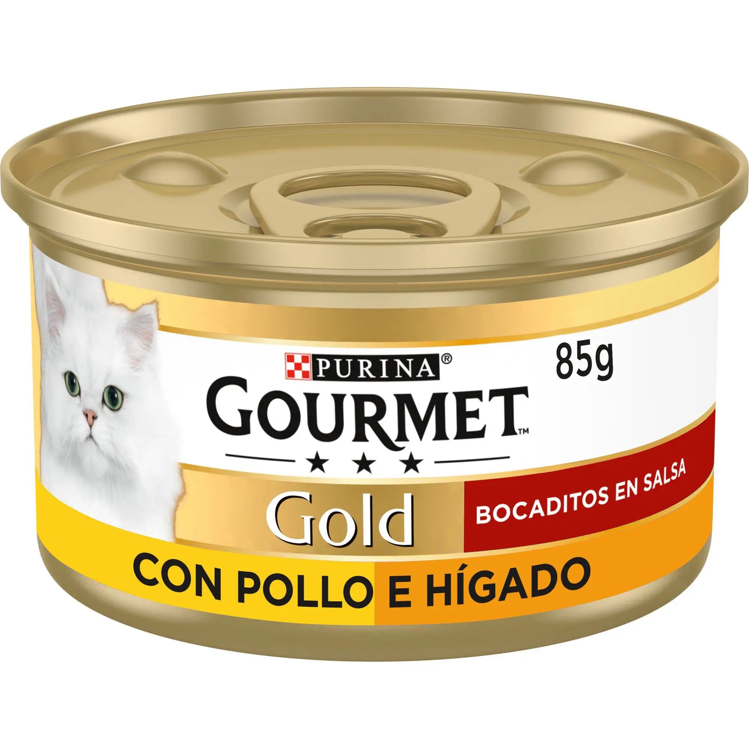 Purina Gourmet Gold Bocaditos Salsa Pollo Higado 24X85Gr, comida húmeda para gatos