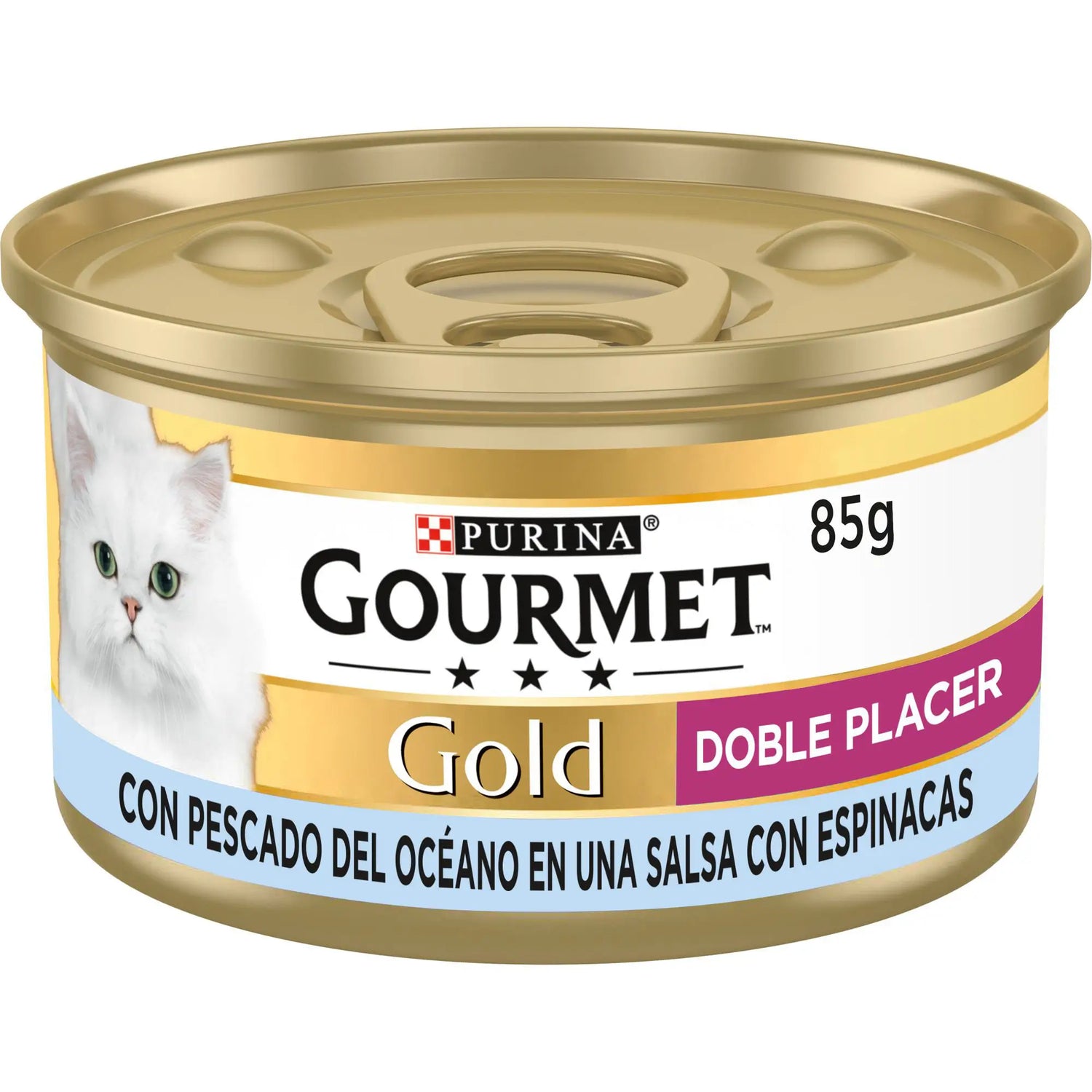 Purina Gourmet Gold Doble Placer Pescado Espinacas Caja 24X85Gr, comida húmeda para gatos