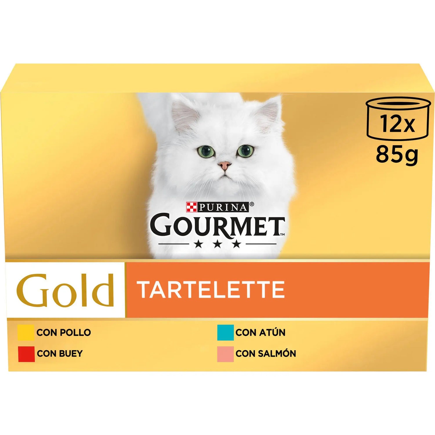 Gourmet Gold Tartallette Caja 12X85Gr, comida húmeda para gatos