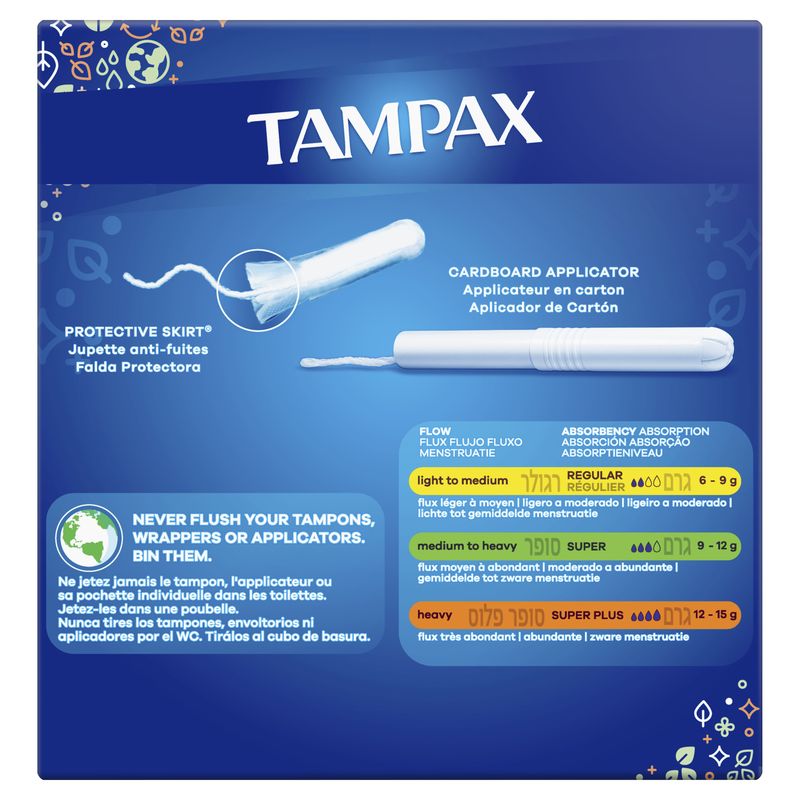 Tampax Super Plus Tampones Con Aplicador , 30 unidades