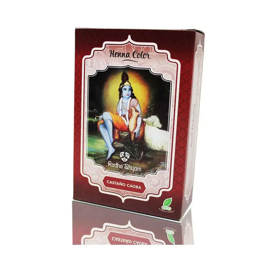 Radhe Henna Castaño Caoba Polvo Radhe , 100 gr
