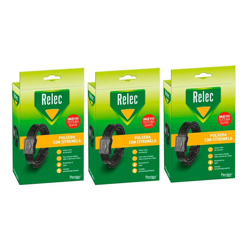 Relec Triplo Pulsera Antimosquitos Adulto Negra