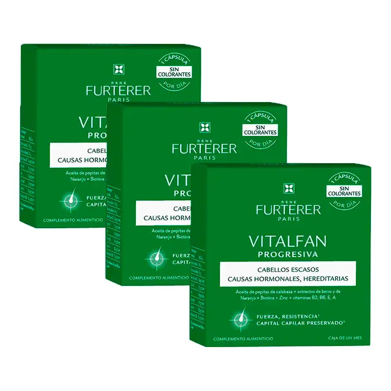 Rene Furterer Vitalfan Caída Progresiva, Pack 3 x 30 cápsulas