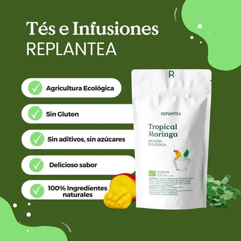 Replantea Infusión De Moringa Y Mango Ecológica , 100 gr