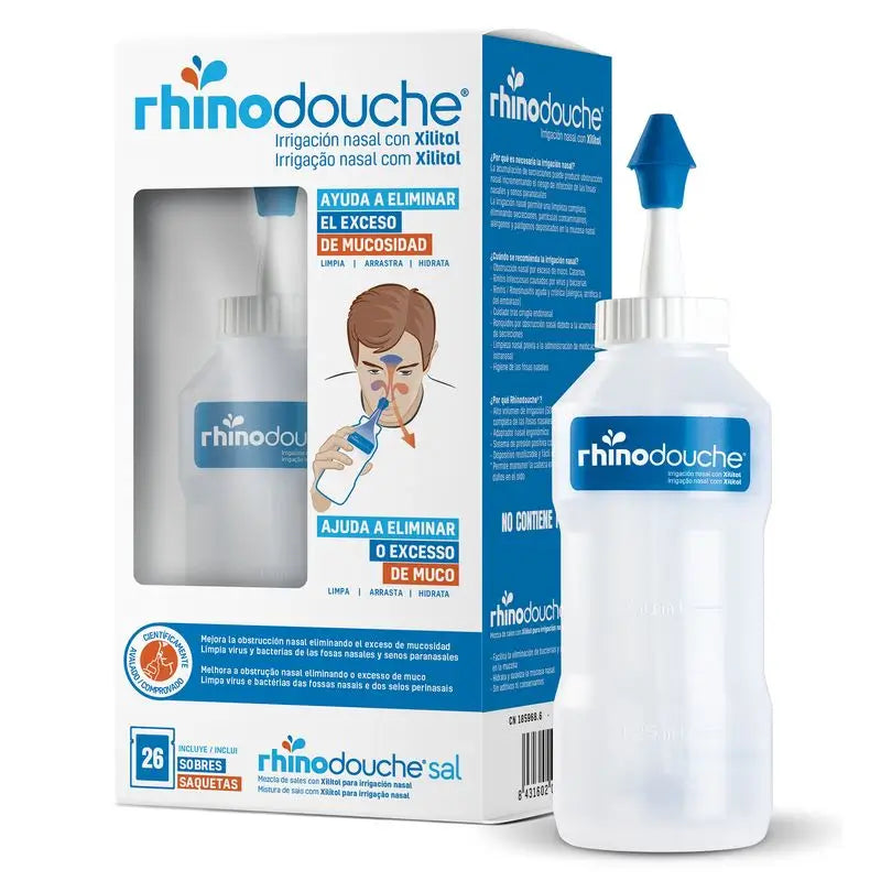 Rhinodouche Adulto Irrigador Nasal 500 ml + Sal 26 sobres