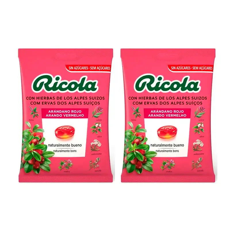 Ricola Bolsa Saz Arándano , Pack 2 x 70 gramos