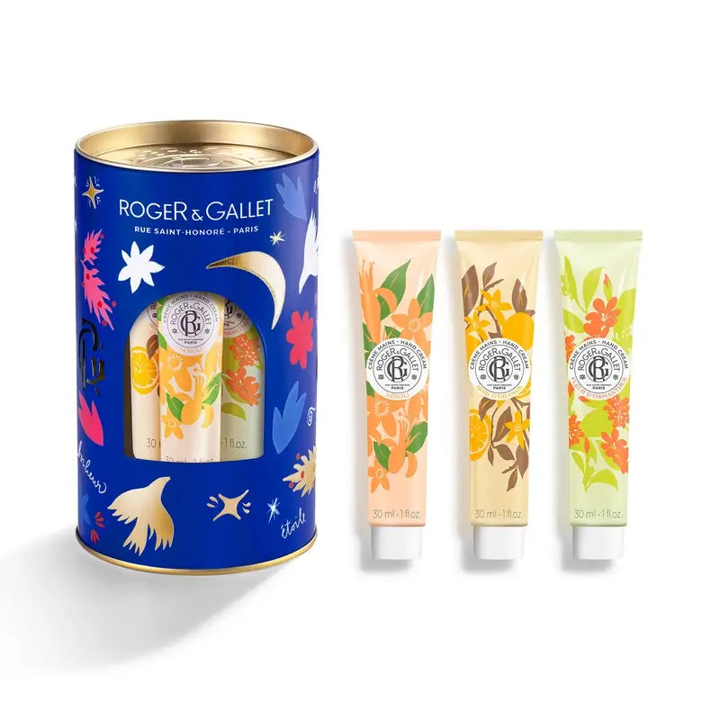 Roger & Gallet Cofre Cremas De Manos Bienestar: Néroli - Bois D'Orange - Fleur D'Osmanthus, 3 unidades