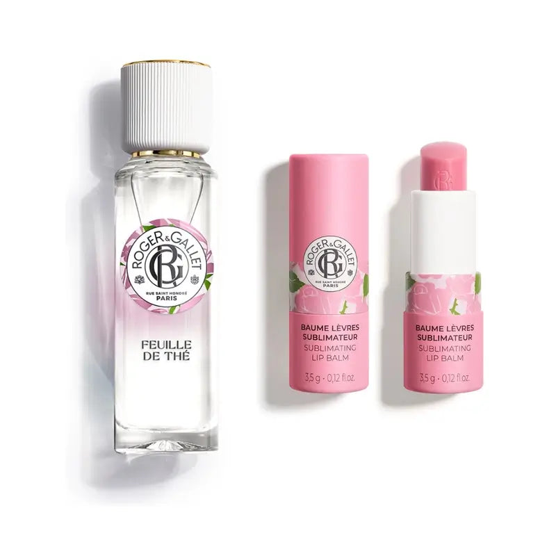 Roger & Gallet Rose Balsamo Labial + Feuille De Thé Agua Perfumada Bienestar