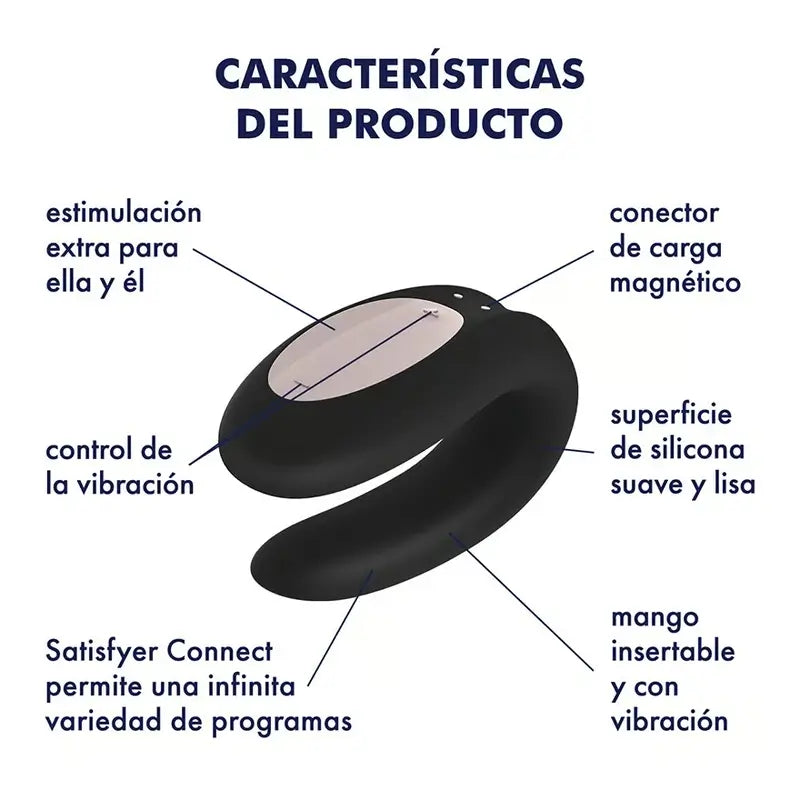 Satisfyer Connect Double Joy Con App - Oro Negro
