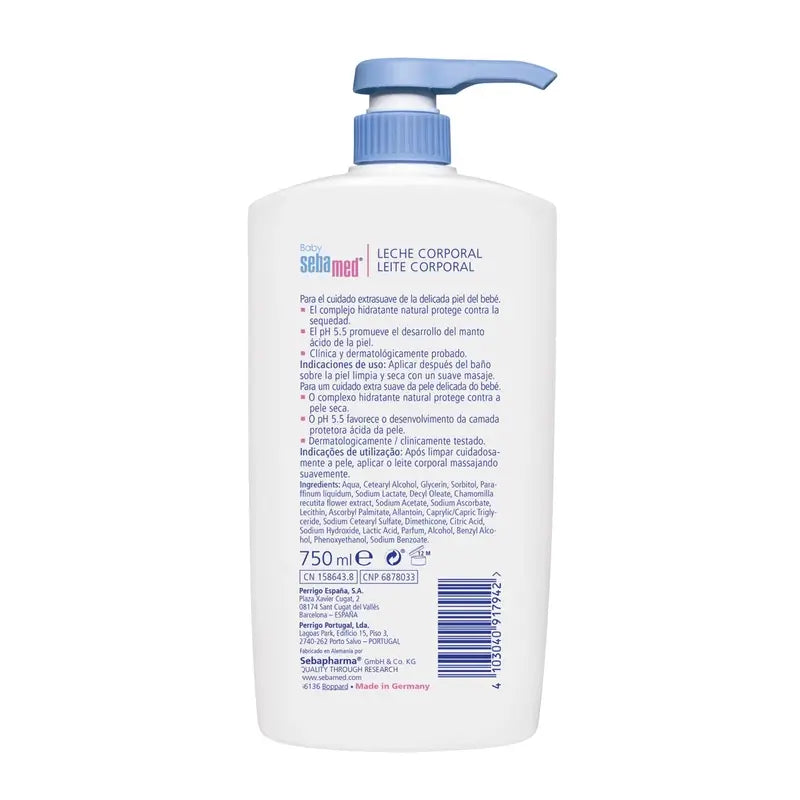 SEBAMED Baby Leche Corporal para Piel Delicada 750 ml