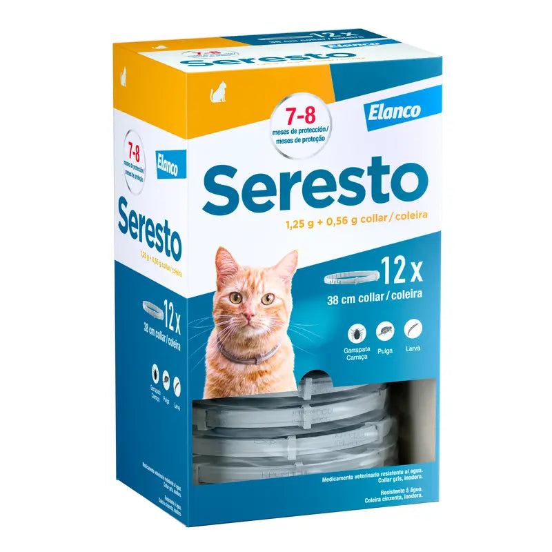 Seresto Collar Antiparasitario Gatos Envase Clínico, 12 collares