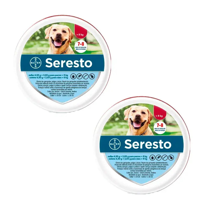 Seresto Collar Perros +8Kg Grande Pack 2 uds