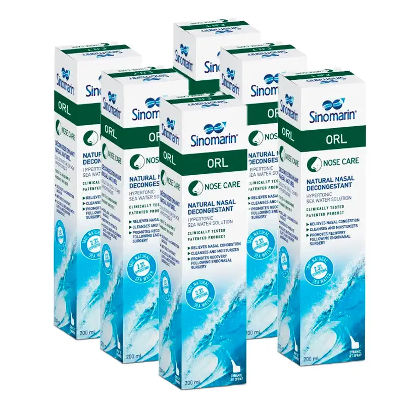 Sinomarin Orl Descongestionante Nasal, Pack 6 x 200 ml
