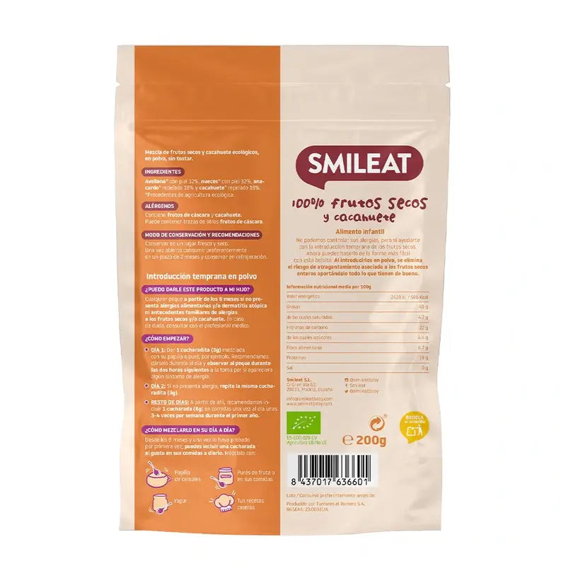 Smileat Mix Frutos Secos Y Cacahuete Eco , 200 gr
