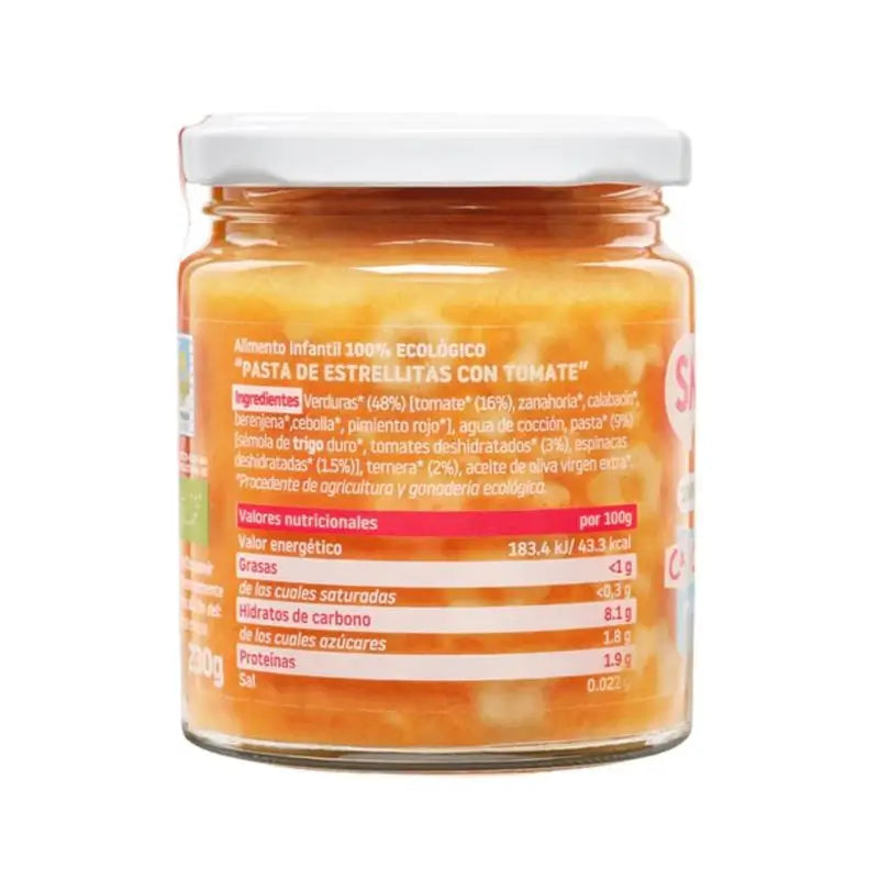 Smileat Tarrito con Cachitos de Pasta con Tomate, 230 gr