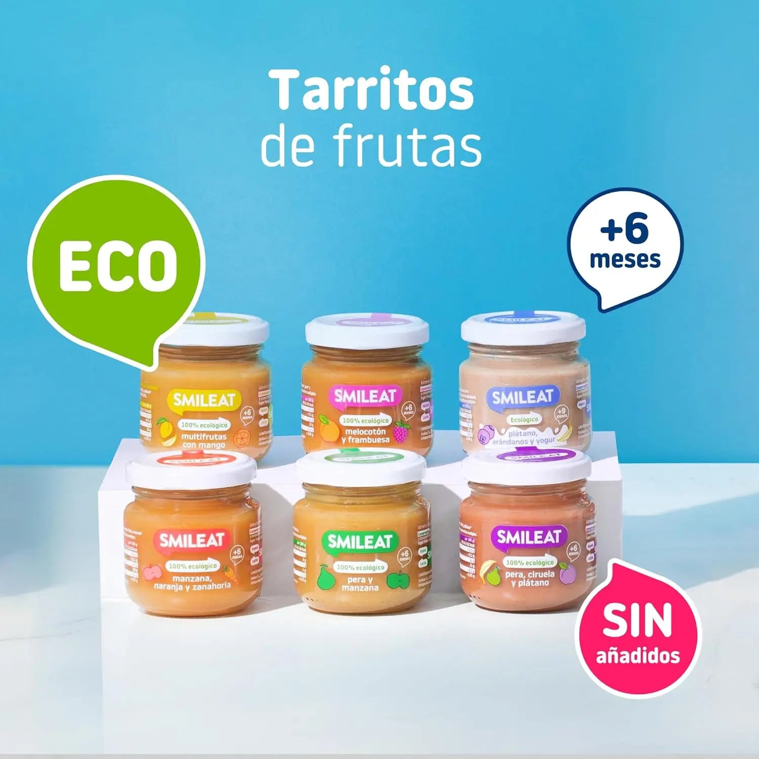 Smileat Tarrito Frambuesa y Melocotón Ecológico, 130 gr