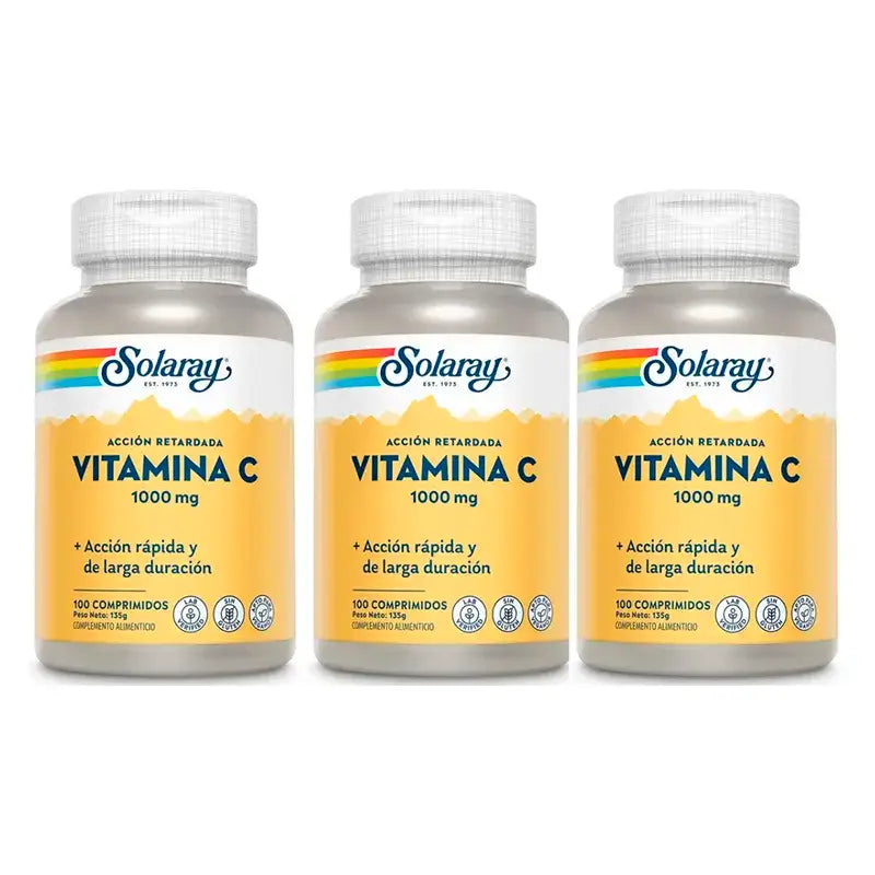 Solaray Vitamina C 1000 Mg. Pack 3 x 100 Comp.