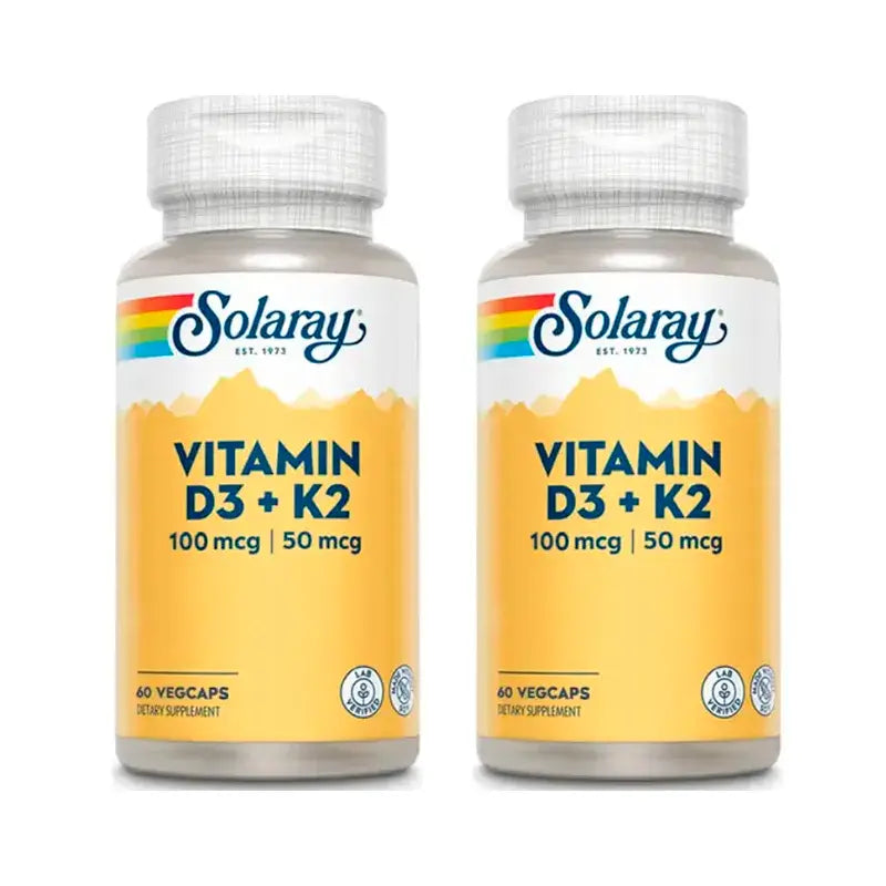 Solaray Vitamina D3 & K2 Pack 2 x 60 Cápsulas