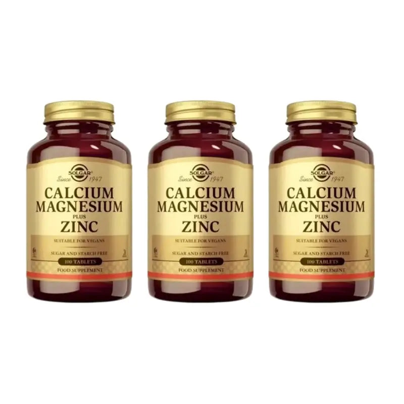 Solgar Calcio/Magnesio + Zinc Pack 3 x 100 pastillas Vegetales