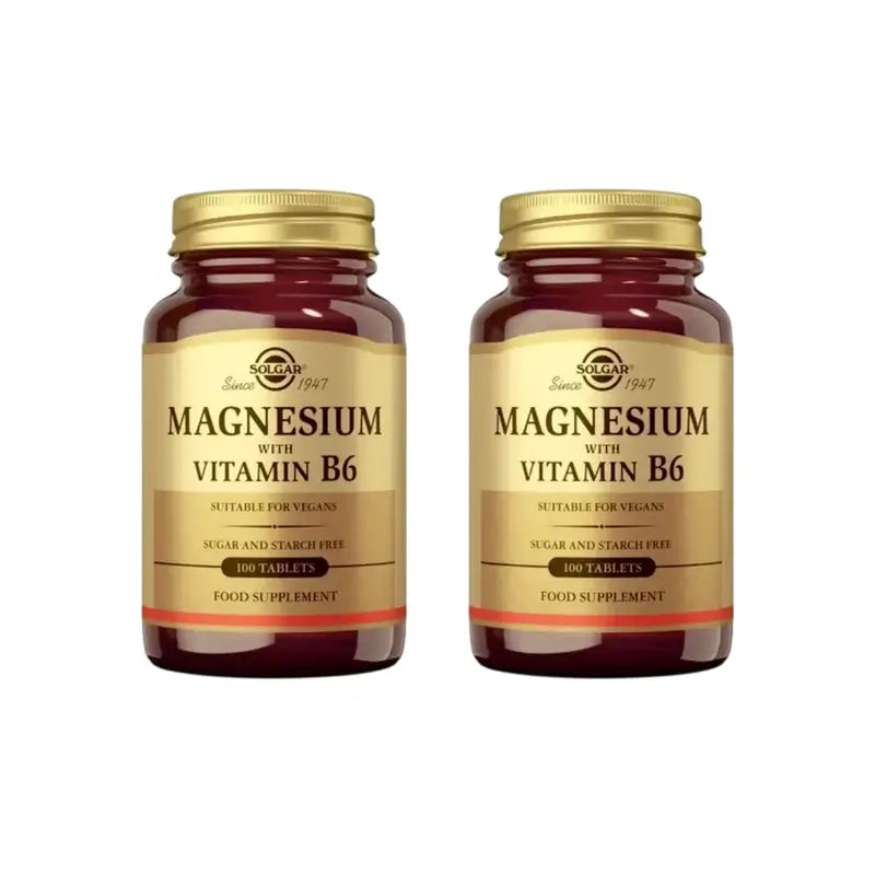 Solgar Magnesio + Vitamina B6, 2X100 Comprimidos