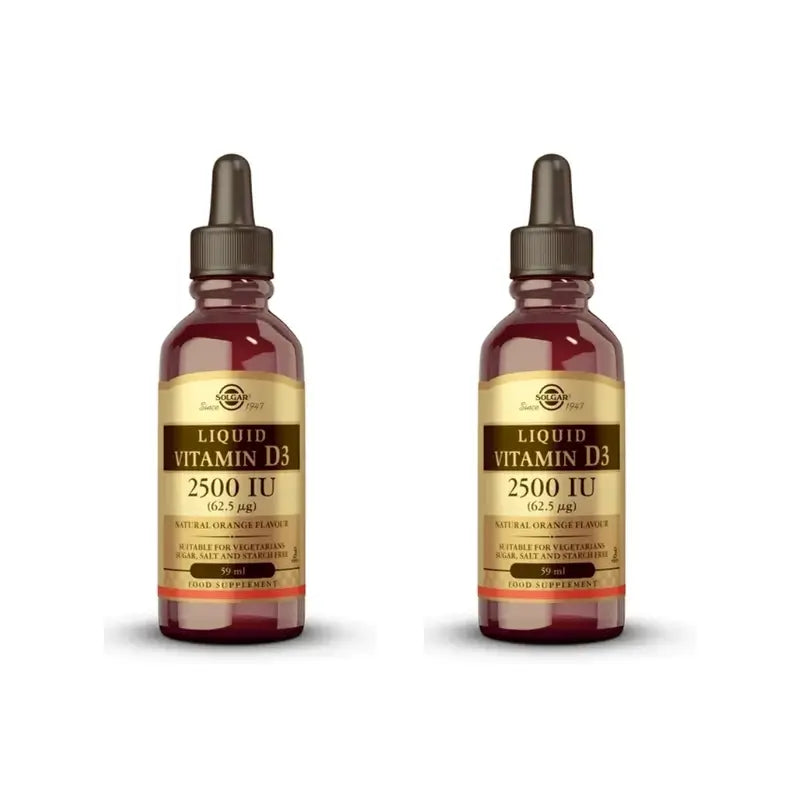 Solgar Vitamina D3 Líquida 2500 Ui, 2X59 Ml
