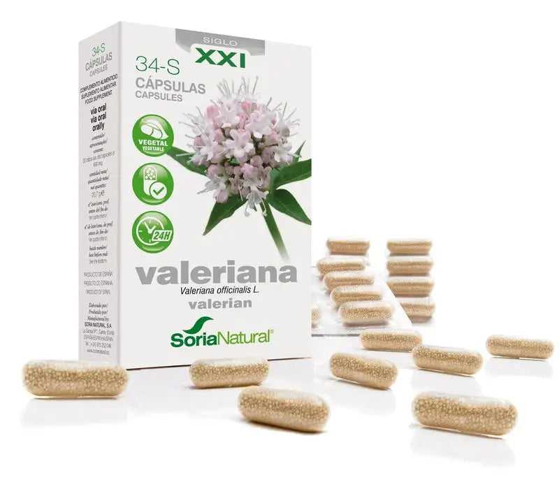 Soria Natural 34-S Valeriana 600 Mg Liberacion Prolongad, 30 Cápsulas