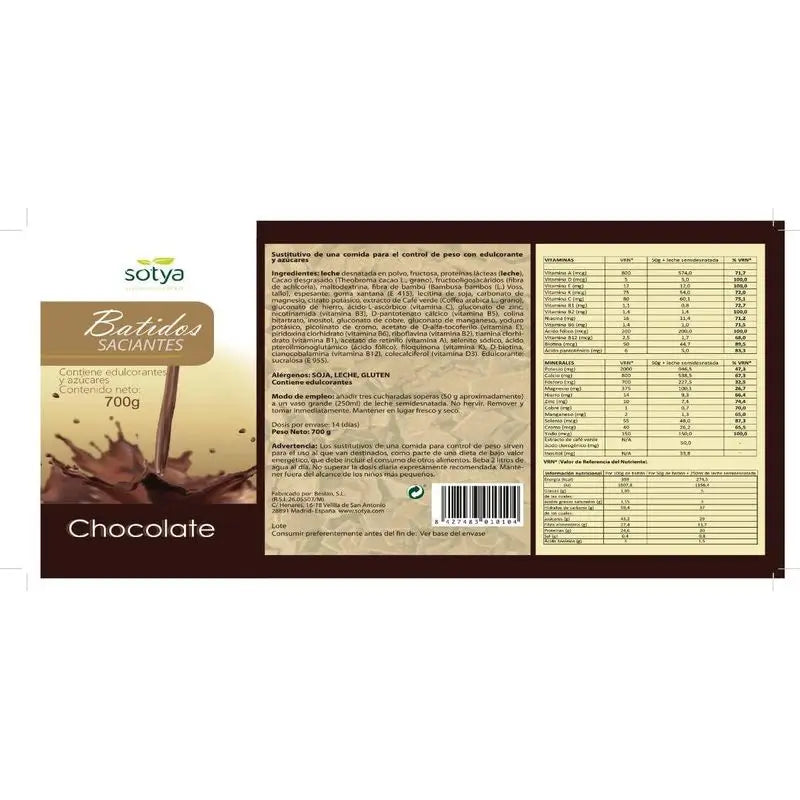 Sotya Batido Saciante Chocolate 700 gr