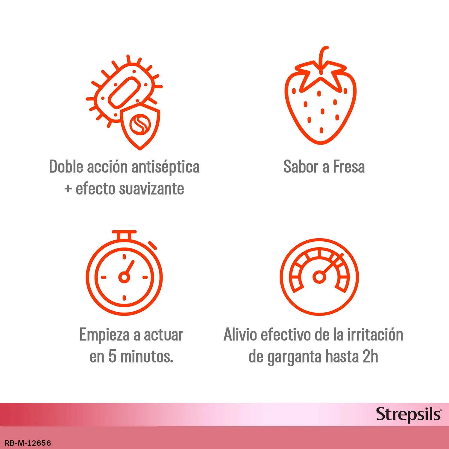 Strepsils Fresa Sin Azúcar 24 unidades