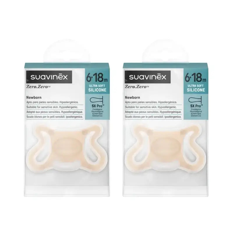 Suavinex Chupete Zero Zero, 6/18 Meses, Fair, 2 Unidades