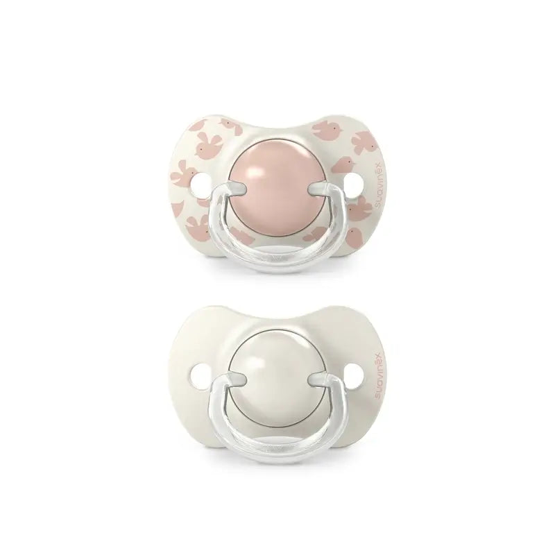 Suavinex Chupetes Tetina Sx Pro 6/18 Meses Birdies Rosa, 2 unidades