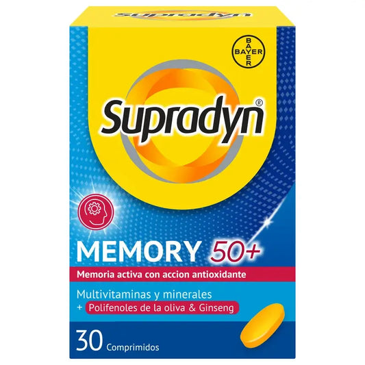 Supradyn Memory 50+ Vitaminas, Minerales y Energía con Ginseng, 30 Comprimidos