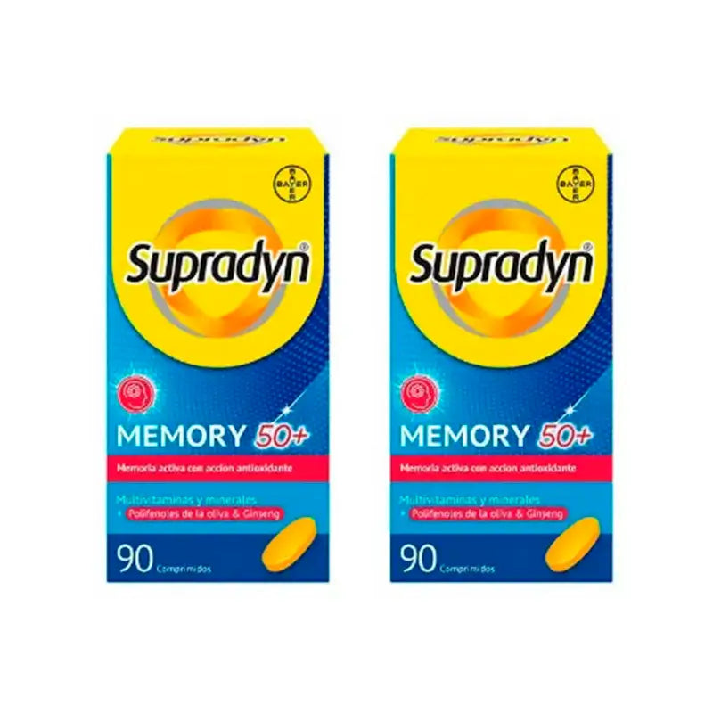 Supradyn Memory 50+ Vitaminas, Minerales y Energía con Ginseng, 2x90 Comprimidos