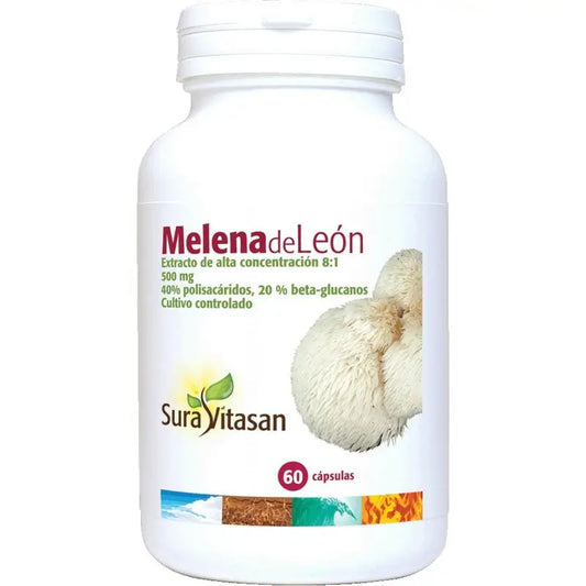 Sura Vitas Melena De Leon 500 Mg , 60 v cápsulas
