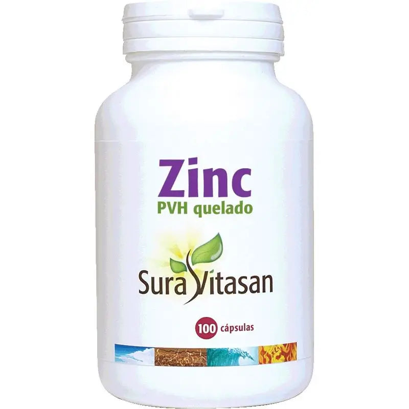 Sura Vitas Zinc Pvh Quelado 25 Mg , 100 cápsulas