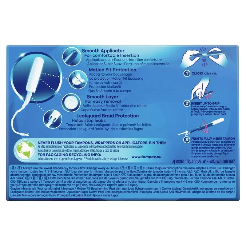 Tampax Compak Pearl Regular Tampones Con Aplicador , 36 unidades