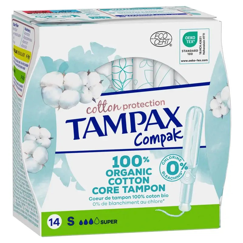 TAMPAX Cotton Protection Super Tampones con Aplicador 16 unidades