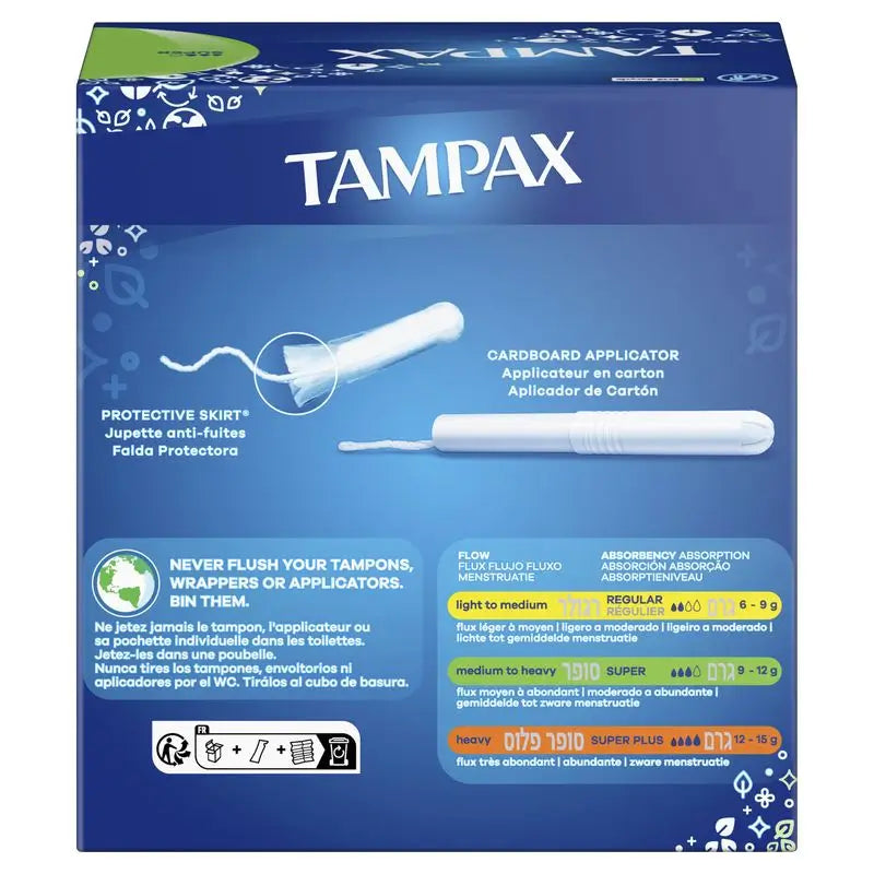 Tampax Super Tampones Con Aplicador , 40 unidades