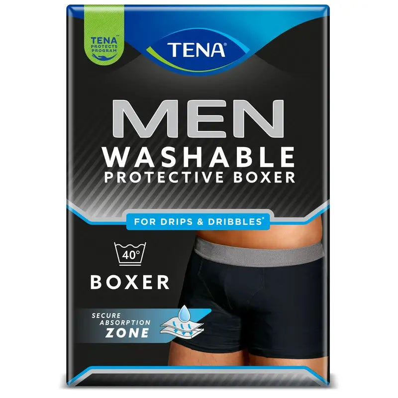 Tena Men Lavables Boxer Negro S , 1 unidad