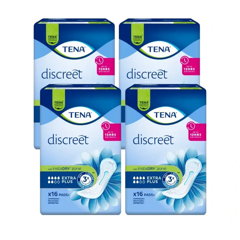 Tena Pack Discreet Extra Plus, 4 X 16 Unidades