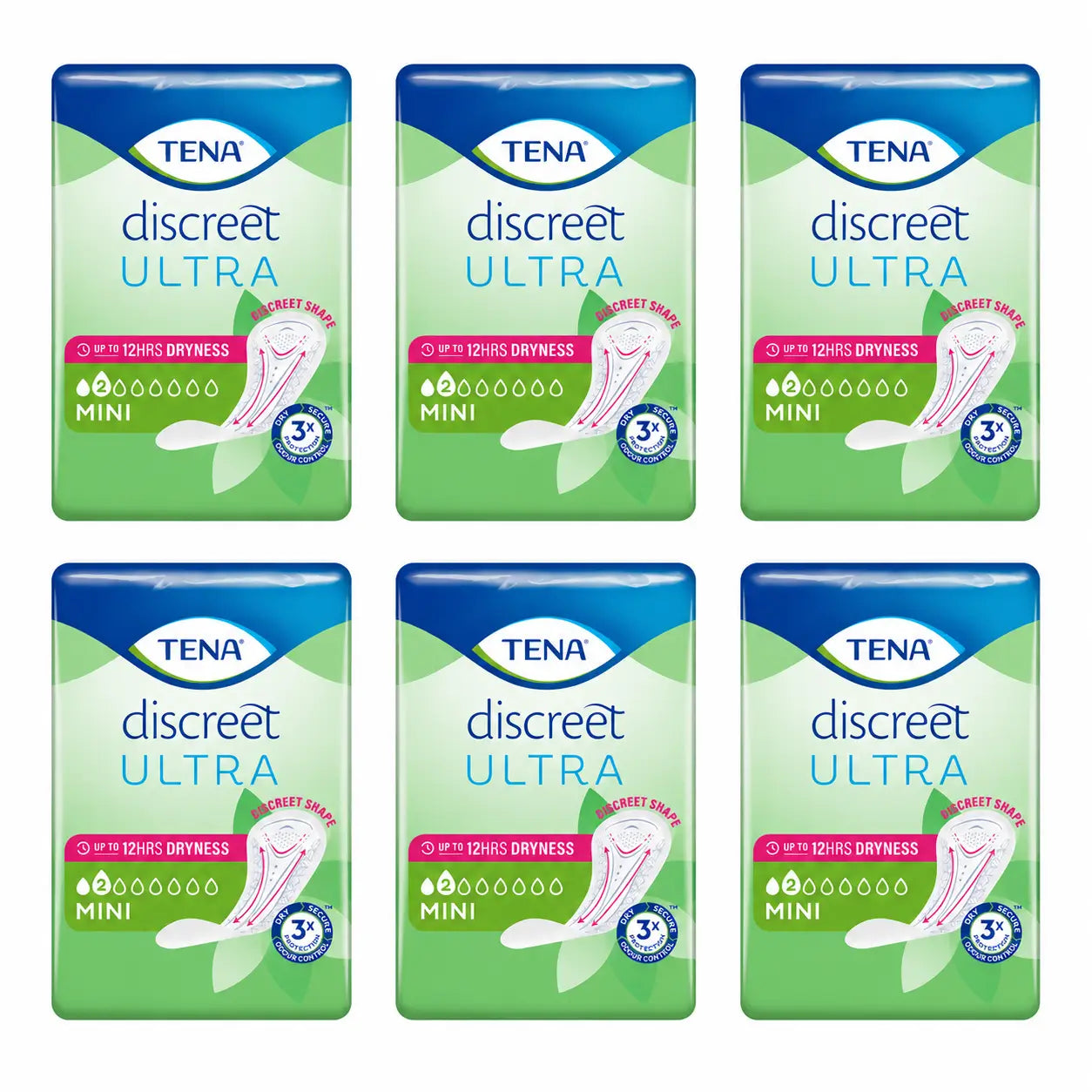 TENA Pack Discreet Mini, 6 X 20 Unidades