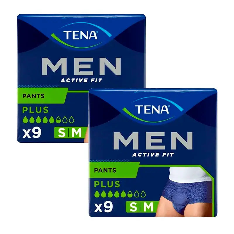 Tena Pack Men Pants Active Talla S-M, 2 X 9 Unidades