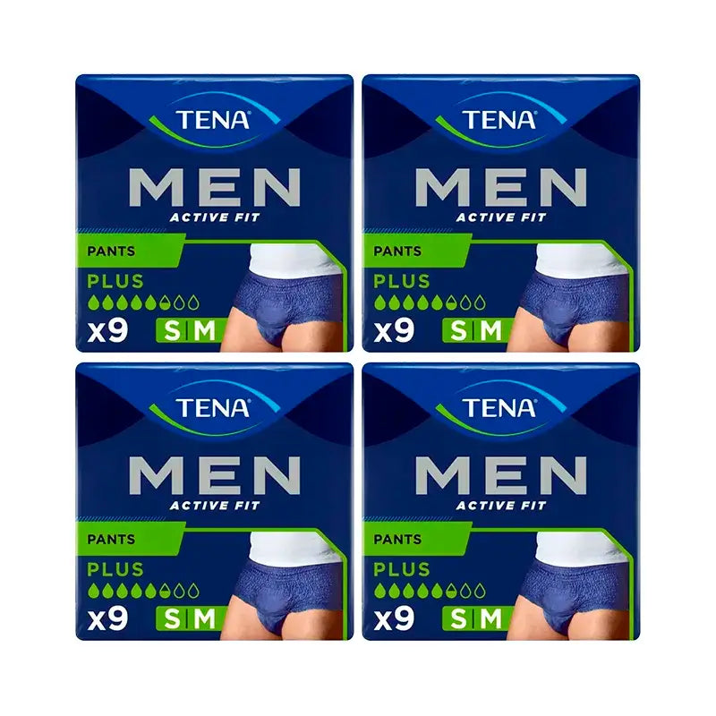 Tena Pack Men Pants Active Talla S-M, 4 X 9 Unidades