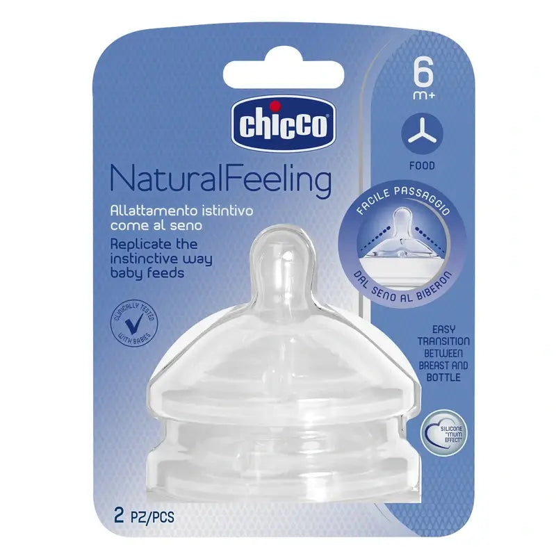 Chicco Tetina Naturalfeeling Flujo Papilla 2 Unidades 6 M+